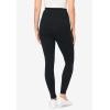 Woman Within Plus Size Stretch-Cotton Knit Pull-On Pocket Leggings(Black)