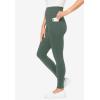 Woman Within Plus Size Stretch-Cotton Knit Pull-On Pocket Leggings(Pine)