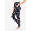 Woman Within Plus Size Tall Stretch-Cotton Knit Pull-On Printed Pocket Leggings(Multi Graphic Floral)
