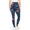 Woman Within Plus Size Tall Stretch-Cotton Knit Pull-On Printed Pocket Leggings(Navy Coral Multi Floral)