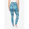 Woman Within Plus Size Tall Stretch-Cotton Knit Pull-On Printed Pocket Leggings(Paradise Blue Abstract)