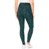 Woman Within Plus Size Tall Stretch-Cotton Knit Pull-On Printed Pocket Leggings(Waterfall Dots)