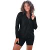 Swimsuits For All Swim 365 Women’s Plus Size Chlorine Resistant Long-Sleeve Colorblock Swim Tee(Black)