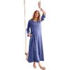 Woman Within Plus Size Henley Tee Maxi Dress(Stonewash)