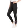 Woman Within Plus Size Stretch-Cotton Knit Pull-On Embroidered Leggings(Black Floral Embroidery)