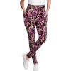 Woman Within Plus Size Tall Stretch-Cotton Knit Pull-On Printed Pocket Leggings(Black Berry Garland)