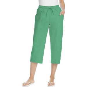 Woman Within Plus Size Boardwalk Capri(Tropical Emerald)