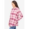 Woman Within Plus Size Fleece Flannel Snap-Front Shirt(Deep Claret Ivory Plaid)