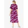 Woman Within Plus Size Short-Sleeve Button-Front Pocket Dress (Petite Available) – 7X, Deep Claret Graphic Bloom
