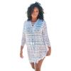 Swim 365 Women’s Plus Size Scallop Lace Cover Up(White)