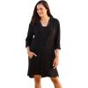 Swimsuits For All Swim 365 Women’s Plus Size Embroidered Cotton Gauze Cover-Up(Black)