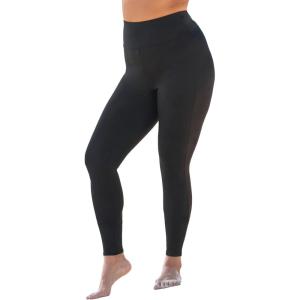 Swimsuits For All Swim 365 Women’s Plus Size 360° Powermesh High-Waist Swim Legging with Tummy Control(Black)