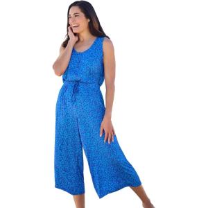 Swimsuits For All Swim 365 Women’s Plus Size Jumpsuit Cover-Up(Royal Abstract)
