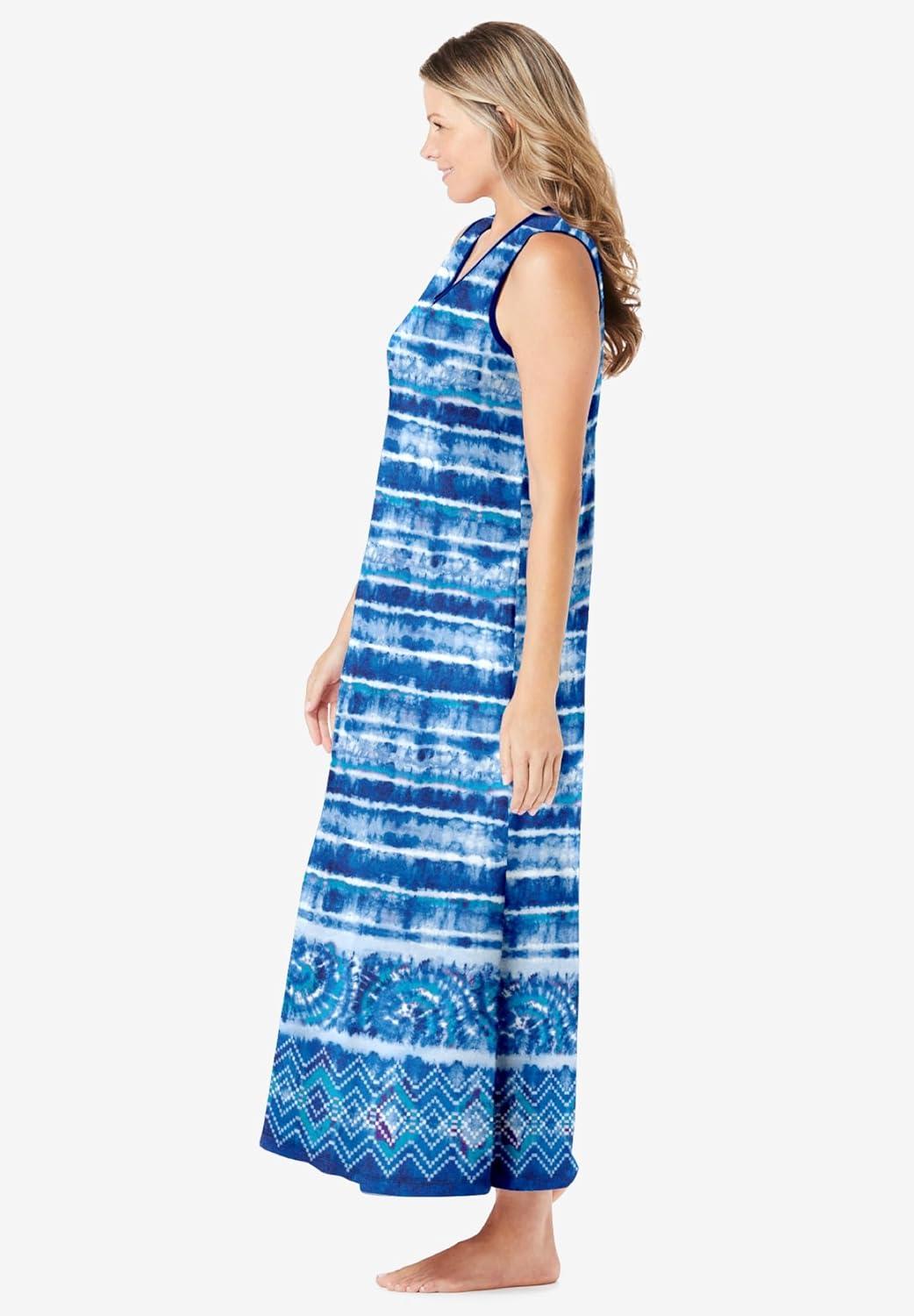 imageDreams ampamp Co Plus Size Trapeze VNeck LoungerBright Cobalt Tie Dye Stripe