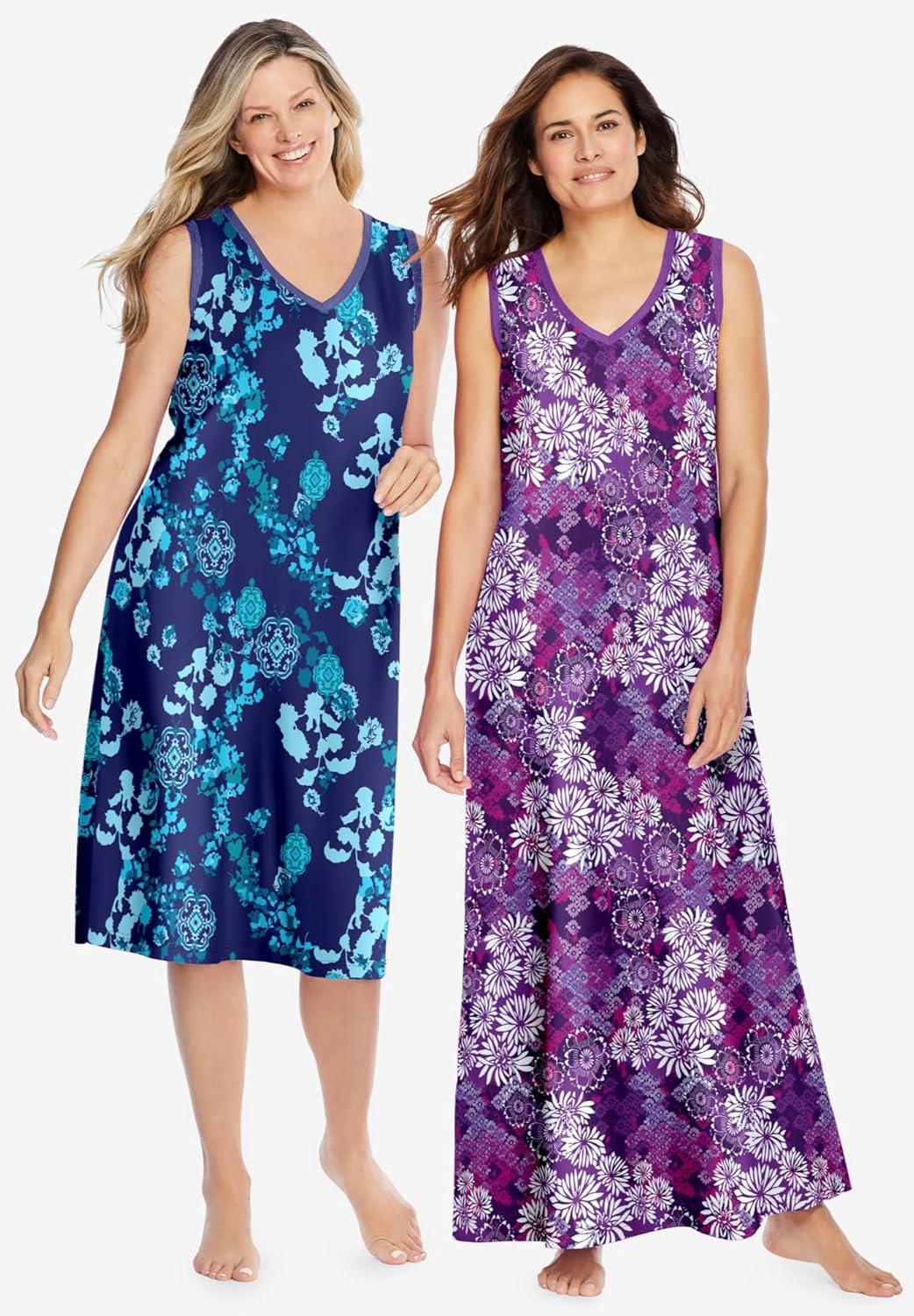 imageDreams ampamp Co Plus Size Trapeze VNeck LoungerRich Violet Blooming