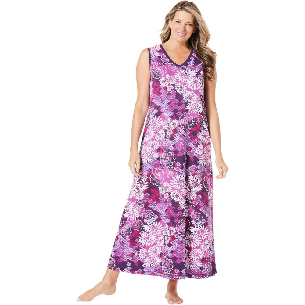 imageDreams ampamp Co Plus Size Trapeze VNeck LoungerRich Violet Blooming