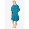 Dreams & Co. Plus Size Short French Terry Zip-Front Robe(Deep Teal)