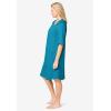 Dreams & Co. Plus Size Short French Terry Zip-Front Robe(Deep Teal)