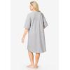 Dreams & Co. Plus Size Short French Terry Zip-Front Robe(Heather Grey)