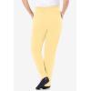 Woman Within Plus Size 7-Day Knit Straight Leg Pant Stretch Elastic Waist Petite & Tall(Banana)