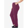 Woman Within Plus Size 7-Day Knit Straight Leg Pant Stretch Elastic Waist Petite & Tall(Deep Claret)