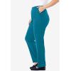 Woman Within Plus Size 7-Day Knit Straight Leg Pant Stretch Elastic Waist Petite & Tall(Deep Teal)