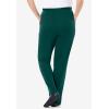 Woman Within Plus Size 7-Day Knit Straight Leg Pant Stretch Elastic Waist Petite & Tall(Emerald Green)