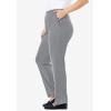 Woman Within Plus Size 7-Day Knit Straight Leg Pant Stretch Elastic Waist Petite & Tall(Medium Heather Grey)