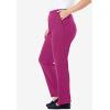 Woman Within Plus Size 7-Day Knit Straight Leg Pant Stretch Elastic Waist Petite & Tall(Raspberry)