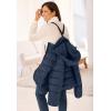 Woman Within Plus Size Hands-Free Puffer Coat(Navy)