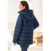 Woman Within Plus Size Hands-Free Puffer Coat(Navy)