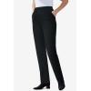 Woman Within Plus Size Straight Leg Elastic Waist Stretch Fineline Denim Jean (Petite & Tall Available)(Black)
