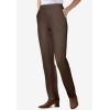 Woman Within Plus Size Straight Leg Elastic Waist Stretch Fineline Denim Jean (Petite & Tall Available)(Chocolate)