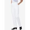 Woman Within Plus Size Straight Leg Elastic Waist Stretch Fineline Denim Jean (Petite & Tall Available)(White)