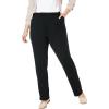 Woman Within Plus Size 7-Day Knit Straight Leg Pant Stretch Elastic Waist Petite & Tall(Black)