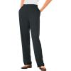 Woman Within Plus Size 7-Day Knit Straight Leg Pant Stretch Elastic Waist Petite & Tall(Heather Charcoal)