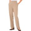 Woman Within Plus Size 7-Day Knit Straight Leg Pant Stretch Elastic Waist Petite & Tall(New Khaki)