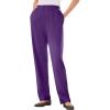Woman Within Plus Size 7-Day Knit Straight Leg Pant Stretch Elastic Waist Petite & Tall(Radiant Purple)