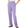 Woman Within Plus Size 7-Day Knit Straight Leg Pant Stretch Elastic Waist Petite & Tall(Soft Iris)