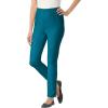 Woman Within Plus Size Pull-On Elastic-Waist Stretch Fineline Denim Jeans(Deep Teal Burgundy)