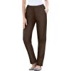 Woman Within Plus Size Straight Leg Elastic Waist Stretch Fineline Denim Jean (Petite & Tall Available)(Chocolate)