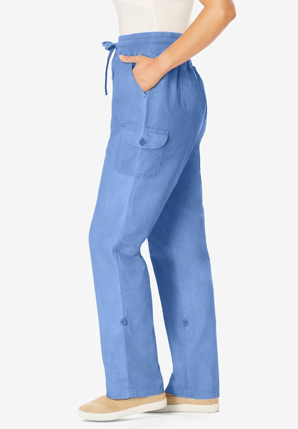 imageWoman Within Plus Size Convertible 2in1 Cargo Pant amp Capri Elastic WaistFrench Blue