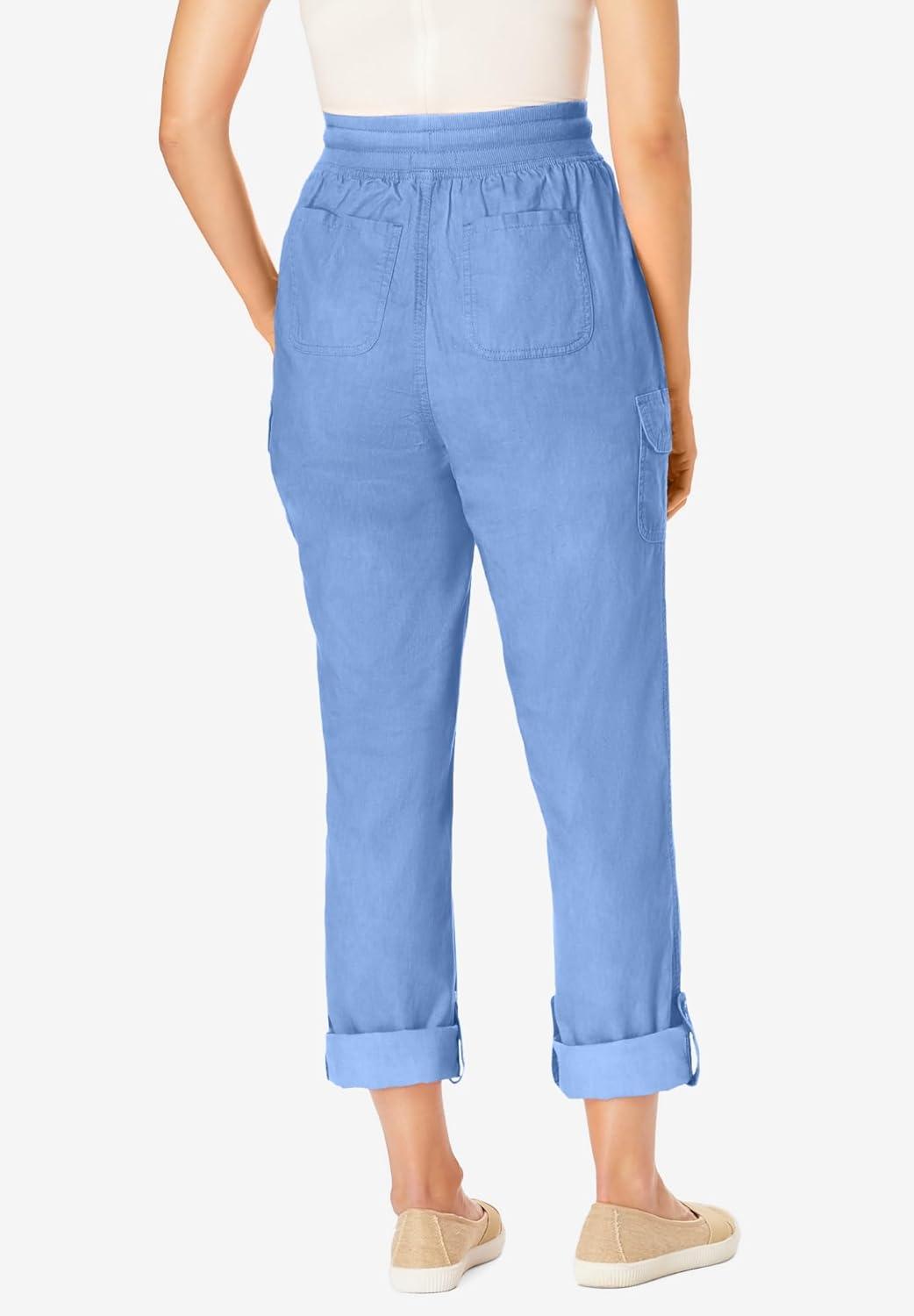 imageWoman Within Plus Size Convertible 2in1 Cargo Pant amp Capri Elastic WaistFrench Blue