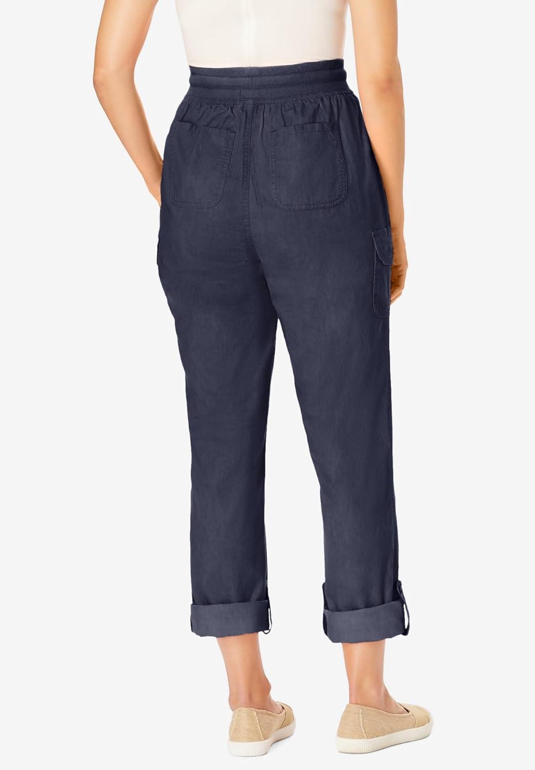 imageWoman Within Plus Size Convertible 2in1 Cargo Pant amp Capri Elastic WaistIndigo