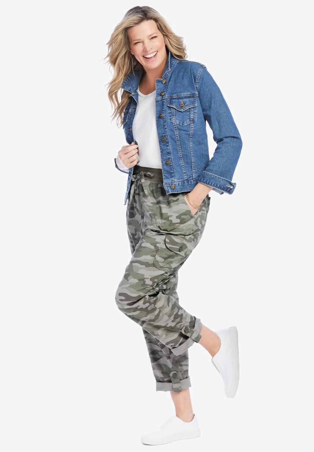 imageWoman Within Plus Size Convertible 2in1 Cargo Pant amp Capri Elastic WaistOlive Green