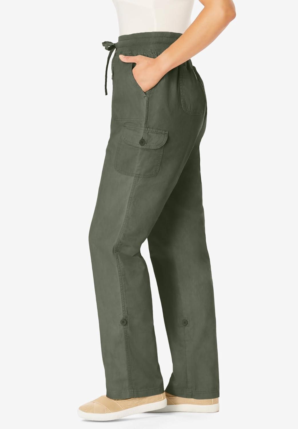 imageWoman Within Plus Size Convertible 2in1 Cargo Pant amp Capri Elastic WaistOlive Green