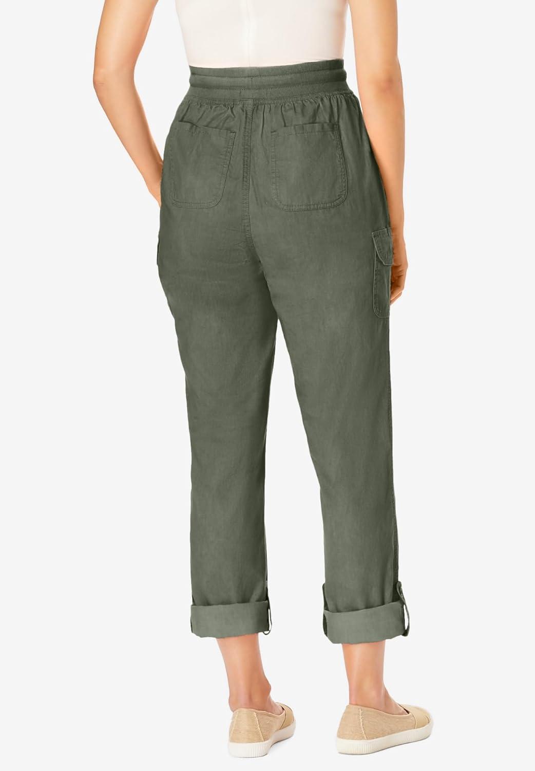 imageWoman Within Plus Size Convertible 2in1 Cargo Pant amp Capri Elastic WaistOlive Green