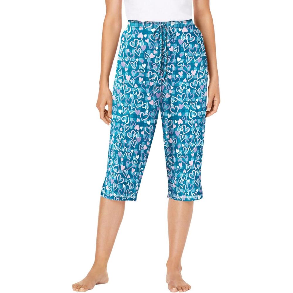 imageDreams Womens Plus Size Sleep PantsDeep Teal Hearts