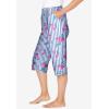 Dreams Women’s Plus Size Sleep Pants(French Blue Floral Stripe)