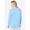 Dreams & Co. Plus Size Satin Trim Sleep Tee(French Blue)